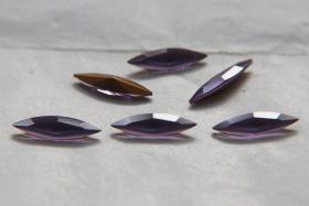 15x4mm Swarovski Givré Purple Marquise, New Vintage Pointy Back Navette 4200 crystals, gold foil 6/24 Pieces Jewery making stones