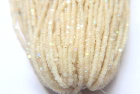 8/0 Hanks Charlotte Cut Beads White Opal Aurore Boreale 1/5/25/50/100 Hanks PREMIUM SEED BEADS, Native Supplies