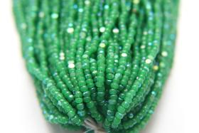 8/0 Hanks Charlotte Cut Beads Opal Green Aurore Boreale 1/5/25/50/100 Hanks PREMIUM SEED BEADS, Native Supplies