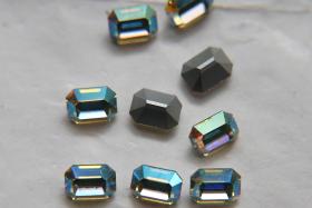 Vintage Swarovski 8x6 mm Crystal AB Octagon Shape crystal clay article 4600 Premier Crystal Rhinestones 6/12/36/72/144 Pieces gemstones