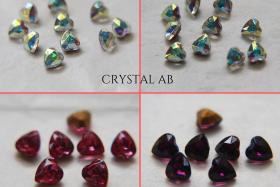 Swarovski Vintage Heart Rhinestones - 6.5x6mm in Crystal AB/Amethyst/Rose 12/24/48 Pieces fancy stones, jewelry making, craft supply