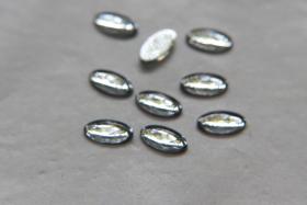 8X4mm vintage Cabochon flat back navette glass cabs, cabochons, West Germany