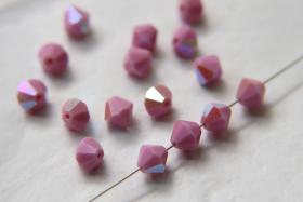 6mm Vintage Pink Opaque Aurore Boreale Swarovski Bicone 12/36/72/144/432/720 Pieces rainbow beads, jewelry making, couture