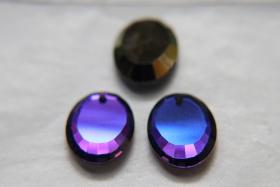 Vintage Swarovski 18x13 mm Crystal Heliotrope 6120 Flat Oval Mirror Pendant Fancy Crystal drops 2/6 Pieces