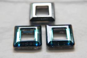 Swarovski Bermuda Blue 4439 Square 20 mm 1/2/4/8 Pieces fancy stones, jewelry making, craft supply