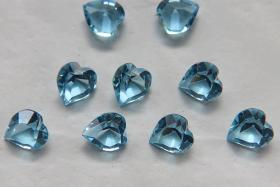 Swarovski Vintage Heart Rhinestones - 8x9 / 11X10.5 mm in Aquamarine unfoiled 12/24/48 Pieces fancy stones, jewelry making