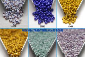 8/0 Opaque Stripes SEED BEADS PRECIOSA Traditional Czech Beads™ (13 Colors) mix beads, embroidery materials, craft supplies, native supply
