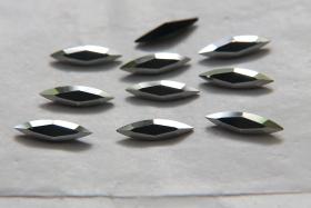 15x4mm Swarovski Jet Gunmetal Marquise, New Vintage Pointy Back Navette 4200 crystals, gold foil 6/24 Pieces Jewery making stones