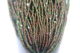 11/0 Hanks Charlotte Cut Beads Green Neon Pink Lined 1/5/25/50/100 Hanks 2.0mm jewellery NATIVE rare glass beads, jewelry supply,