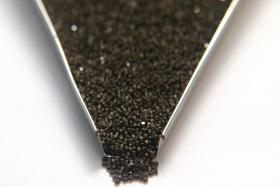 13/0 Charlotte Cut Beads Matt Black Diamond Antique Gold Lined 5/10/20/50/250/500 Grams embroidery materials, jewelry making, Native beads