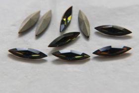 15x4mm Swarovski Crystal Tabac Marquise, New Vintage Pointy Back Navette 4200 crystals, gold foil 6/24 Pieces Jewery making stones