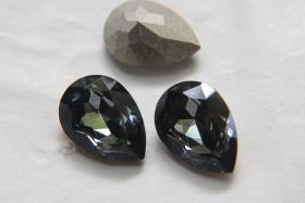 Vintage Swarovski 18x13 mm Crystal Silver Night Pear Shape 4320 Premier Crystal Rhinestones 2/6/12/24 Pieces gemstones, jewlery