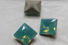 Vintage Swarovski 12 mm Pacific Opal Square Princess Cut 4447 Premier Crystal Rhinestones 2/6/12/36 Pieces gemstones