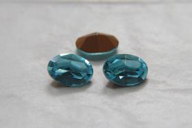 Vintage Preciosa  14x10 mm Crystal Aquamarine Oval Shape Premier Crystal Rhinestones 6/12/36/72/144 Pieces gemstones, jewlery