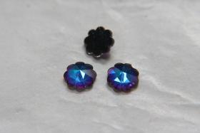 10mm Swarovski Vintage Flower Foiled Flat Back Rhinestones in Bermuda Blue 2/6/12/36/72 pieces Vintage findings, jewellery parts