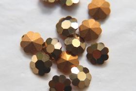 8mm Swarovski Vintage Flower Foiled Rhinestones in Aurum Gold 6/24/72 pieces Vintage findings, jewellery parts