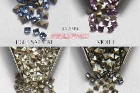 Swarovski #4428 3X3 MM Square Fancy Stone Crystal 4 colors 12/36/144/720 Pieces jewelry making, embellishment, vintage findings, rare tools