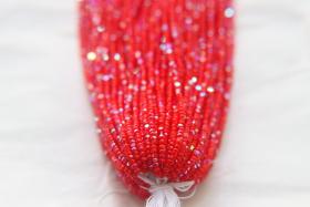 13/0 Hanks Charlotte Cut Beads Patina Light Red Opaque Aurore Boreale 1/5/25/50/100 Hanks 1.6mm glass beads, jewelry supply, native supply