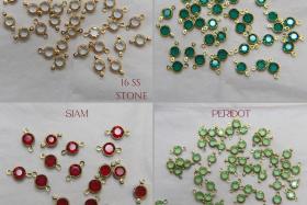 Swarovski channel set 2 loops 16ss 12/24/36/72/144 Pieces BRASS SETTINGS, strass embellishments, vintage rare