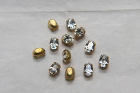 Swarovski 6X4 MM Oval Vintage Crystal Prong Settings 6/12/36/72 Pieces BRASS SETTINGS, strass embellishments, vintage rare