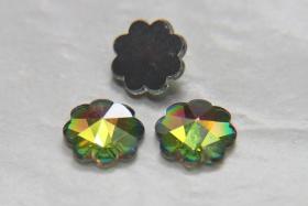 12mm Swarovski Vintage Flower Foiled Flat Back Rhinestones in Vitrail Medium 2/6/12/36/72 pieces Vintage findings, jewellery parts