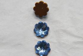 12mm Swarovski Vintage Flower Foiled Flat Back Rhinestones in Light Sapphire 2/6/12/36/72 pieces Vintage findings, jewellery parts