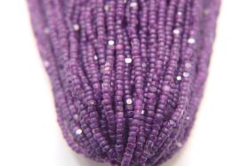 11/0 Hanks Charlotte Cut Beads Crystal Matt Huckleberry Purple Lined 1/5/25/50/100 Hanks PREMIUM SEED BEADS, Native Supplies