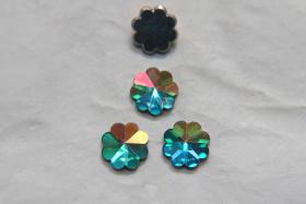 12mm Swarovski Vintage Flower Foiled Flat Back Rhinestones in Crystal Aurore Boreale 2/6/12/36/72 pieces Vintage findings, jewellery parts