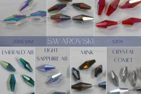 Swarovski 5205 20X8 MM Elongated Bicone (7 Colours) 2/6/12/36/72 Pieces jewelry making beads PREMIUM MATERIALS