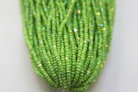 11/0 Hanks Charlotte Cut Beads Opaque Lime Aurore Boreale 1/5/25/50/100 Hanks PREMIUM SEED BEADS, Native Supplie