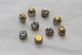 Swarovski 40ss Vintage Crystal Prong Settings 6/12/24/100 Pieces BRASS SETTINGS, strass embellishments, vintage rare