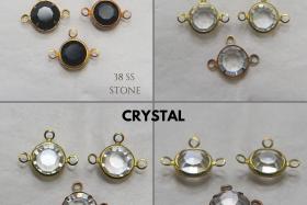 Swarovski channel set 3 loops 39ss 2/6/12/24/36 Pieces BRASS SETTINGS, strass embellishments, vintage rare