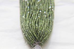 13/0 Hanks Charlotte Cut Beads Ionized Opaque Peridot 1/5/25/50/100 Hanks 1.6mm glass beads, jewelry supply, craft supply