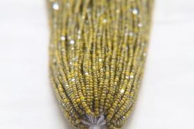 13/0 Hanks Charlotte Cut Beads Ionized Opaque Yellow 1/5/25/50/100 Hanks 1.6mm glass beads, jewelry supply, craft supply