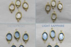 Vintage Swarovski Channel Rhinestone Connectors, two loops Beautiful Swarovski Channel Charms, 10X8 mm 2/6/12/24/36 Pieces jewelry supplies