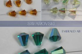 5400 Vintage 11X10 mm Swarovski crystal bead cone shape (4 Colours) Swarovski Elements  6/12/36 Pieces, jewelry making