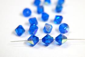 10MM Capri Blue Aurore Boreale Vintage Swarovski Bicone Beads 12/36/72/144/288 Pieces Haute couture embellishments, premium beads, vintage