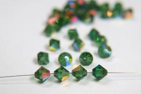 8MM Fern Green Aurore Boreale Vintage Swarovski Bicone Beads 6/24/72/144 Pieces Haute couture embellishments, premium beads, vintage