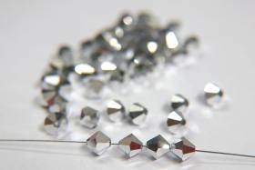 7mm Crystal Comet Argent Light Swarovski Bicone Cuts 6/12/36/72/144 Pieces jewelry making/embroidery materials / premium vintage materials