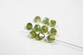 8MM Olivine Aurore Boreale Vintage Swarovski Bicone Beads 6/24/72/144 Pieces Haute couture embellishments, premium beads, vintage