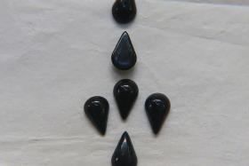 13X8 mm Vintage Jet Cabochon flat back Tear drops Swarovski glass cabs, cabochons