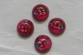 Swarovski 16 mm Vintage Flat Back Round Cabochon Cabs with Flower design 1/2/6/24 Pieces