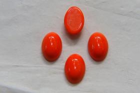 Swarovski 16x11 mm Vintage Crystal Flat Back Oval Cabochon Cabs in Opaque Orange 2/6 Pieces