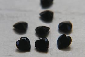 Swarovski Vintage Heart Rhinestones - 11X10.5 mm in Jet unfoiled 12/24/48 Pieces fancy stones, jewelry making