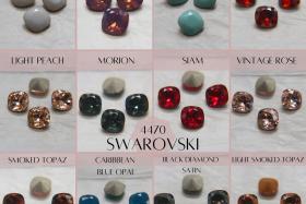 Vintage Swarovski 12 mm (42 Colours) Rounded Square 4470 Premier Crystal Rhinestones 2/6/12/36 Pieces gemstones