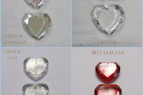 28 MM Swarovski Crystal Heart Pendant Beads 6225 Crystal drops in (4 Colours) vintage findings, jewelry making