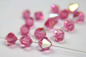 10MM Rose Aurore Boreale Vintage Swarovski Bicone Beads 12/36/72/144/288 Pieces Haute couture embellishments, premium beads, vintage