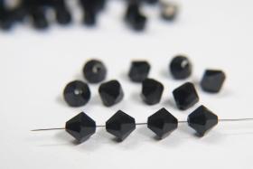 7mm Jet Swarovski Bicone Cuts 6/12/36/72/144 Pieces jewelry making/embroidery materials / premium vintage materials