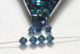 7mm Montana AB Swarovski Bicone Cuts 6/12/36/72/144 Pieces jewelry making/embroidery materials / premium vintage materials