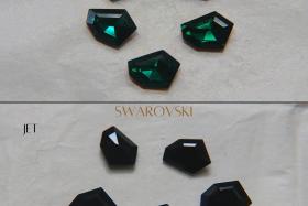 Vintage Swarovski 12 x 9 mm unusual shape Fancy rare stones (2 Colours) 6/12/36/144 Pieces gemstones, jewlery making, color zirconium
